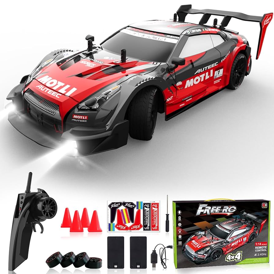 1:16スケール4WDリモートコントロールカー、LEDリモートコントロールカー 1:16スケール4WDスタントリモコンLEDライトカー電子玩具